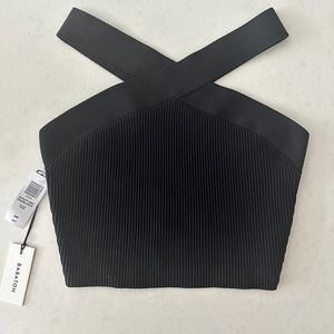 Babaton Sculpt Knit Criss Cross Cropped Tank